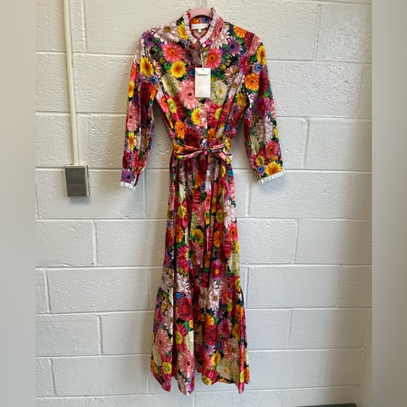 Borgo De Nor Multicolored Cotton Demi Dress in Over the Rainbow Dress Sz. 12 NWT - Picture 2 of 8